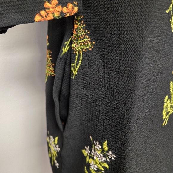 H&M Shift Floral Black Dress 12 - Picture 4 of 7